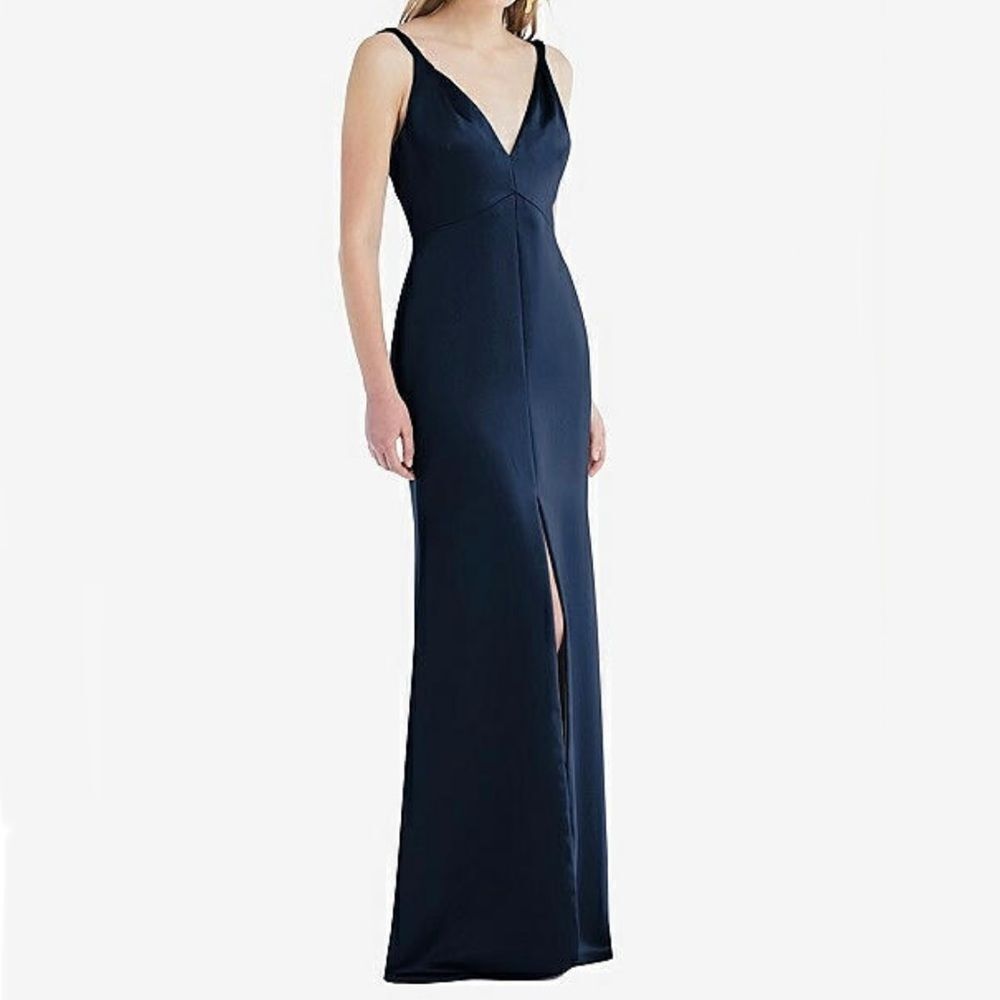 Nwt Lovely X Dessy Collection Midnight Navy Twist Strap Slip Dress Size 16